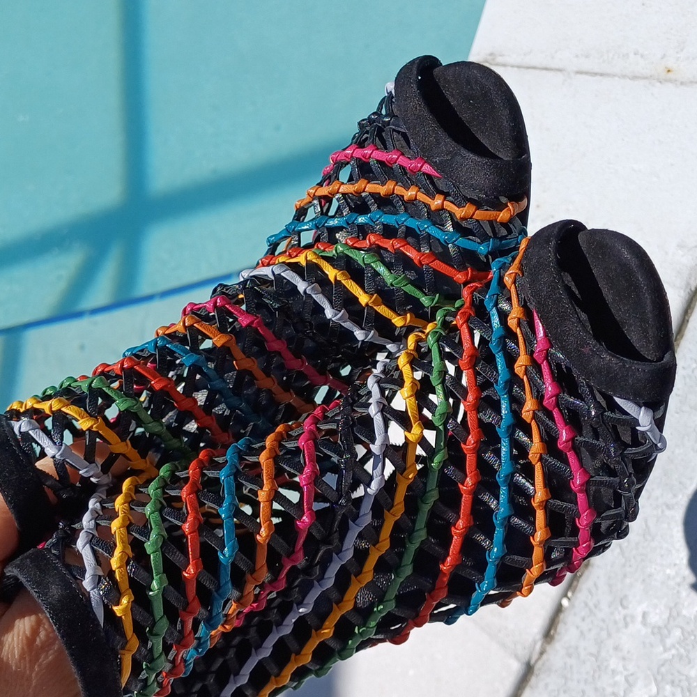 Gucci Multicolor Woven Ankle Booties